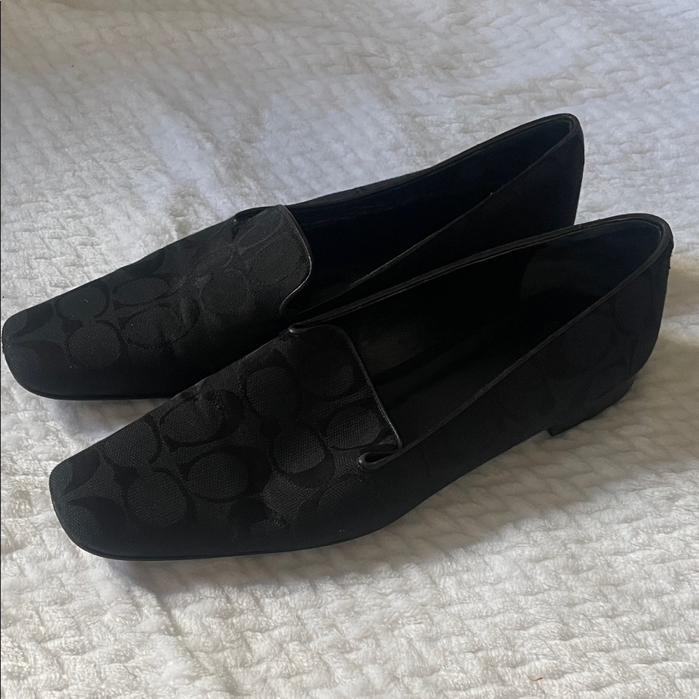 Vintage Coach black signature Women's Loafers size 7.5 B shoes